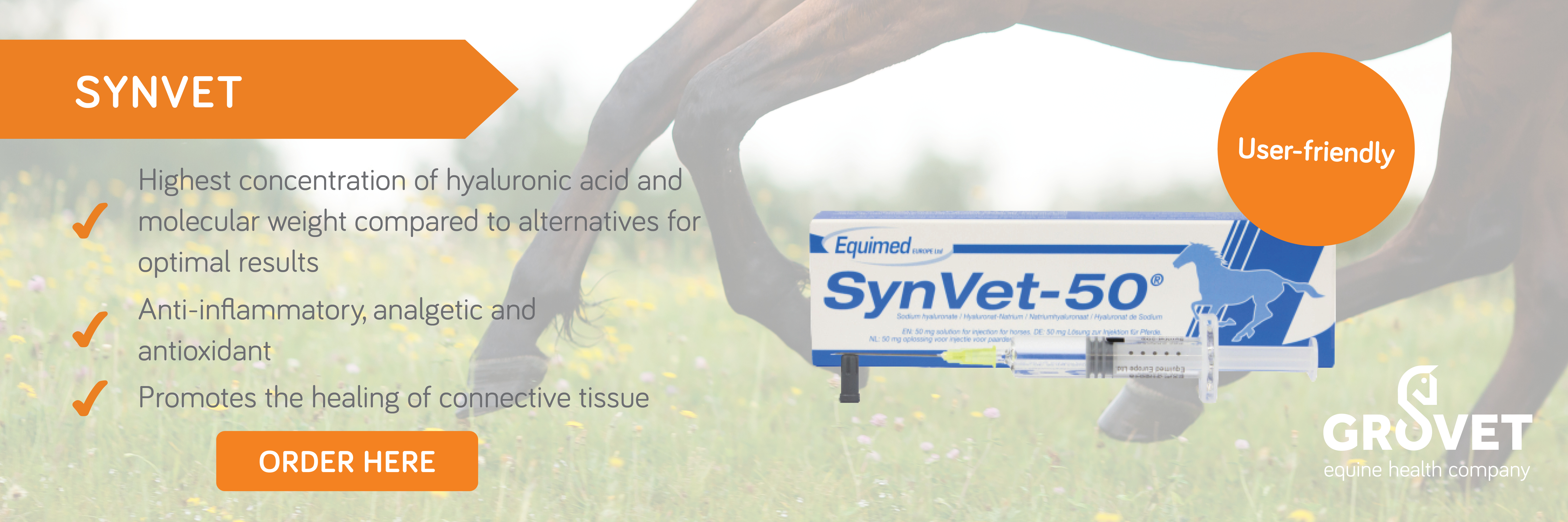 Synvet; promotes the healing of connective tissue